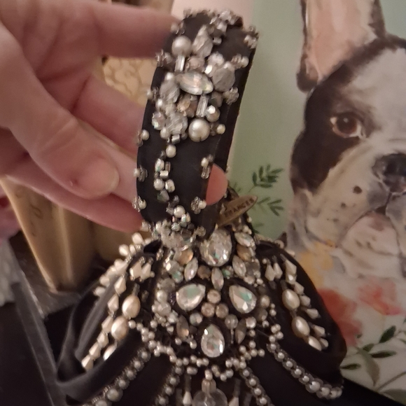 Mary Frances Black and Silver Embellished Clutch